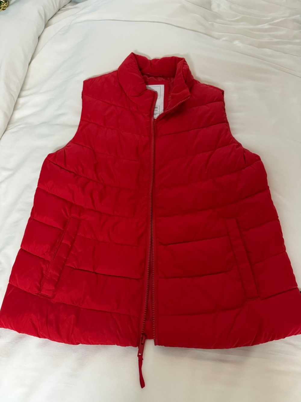 GAP Bright Red Quilted Puffer Vest
